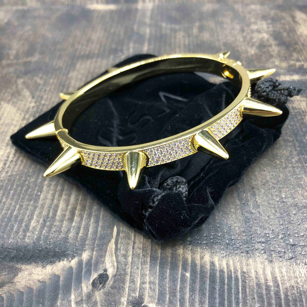 Diamond Spiked Bangle Bracelet