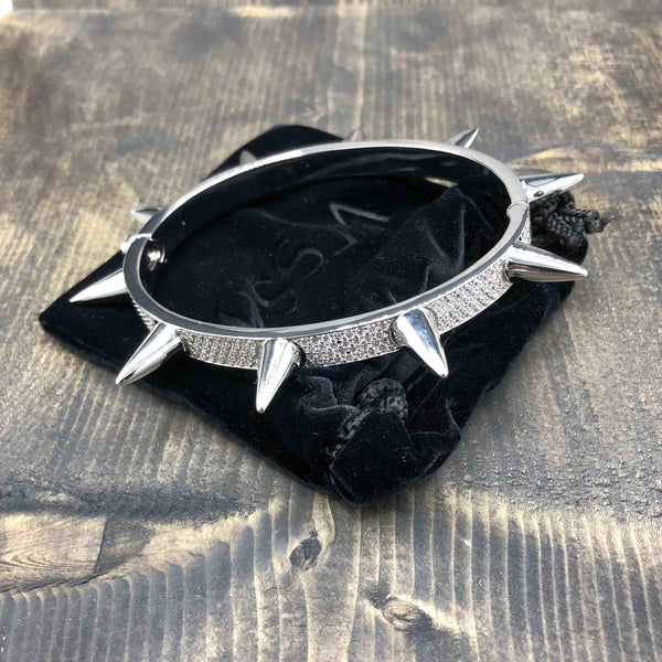 Vesso Diamond Spiked Bangle Bracelet