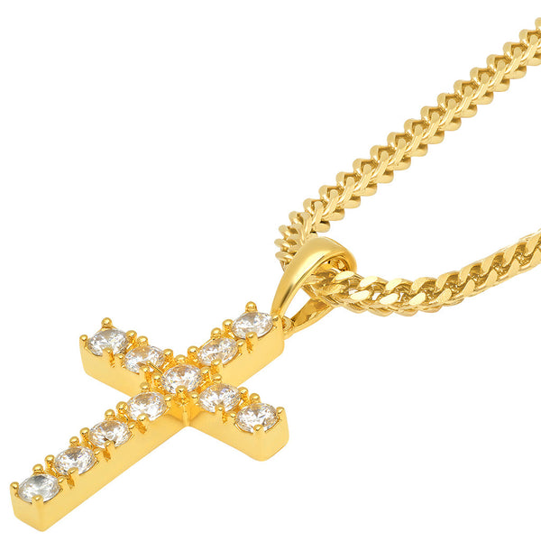 VESSO Micro Diamond Cross Necklace