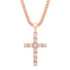 VESSO Rose Gold Diamond Cross Necklace