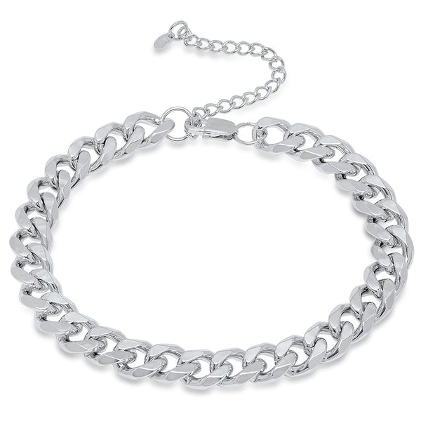 Vesso Biagio Flat Cuban Choker White Gold