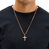 Micro Diamond Cross Necklace - Rose Gold